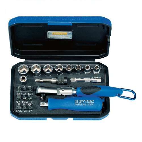 1/4'' Bộ đầu tuýp và đầu vít 22 chi tiết 5-13mm Heytec 50829-3017