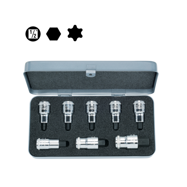 Bộ đầu vặn vít sao 1/2'' - 8 chi tiết Heyco 50-58