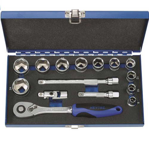 3/8'' Bộ tuýp 15 chi tiết 8-24mm Heytec 50842-3015