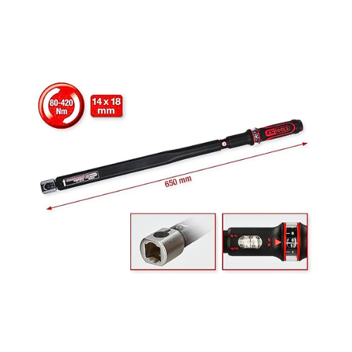 80-420Nm Cần siết lực KS Tools 14x18mm ERGOTORQUE® 516.1682