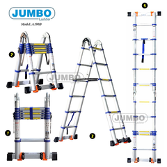 Thang nhôm rút chữ A JUMBO A190B cao cấp