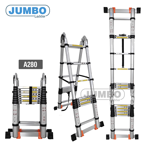 Thang rút nhôm chữ A JUMBO A280 cao cấp