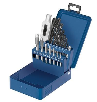 Bộ Taro và mũi khoan 15 chi tiết 3-12 mm HSS Matador 0763 9150