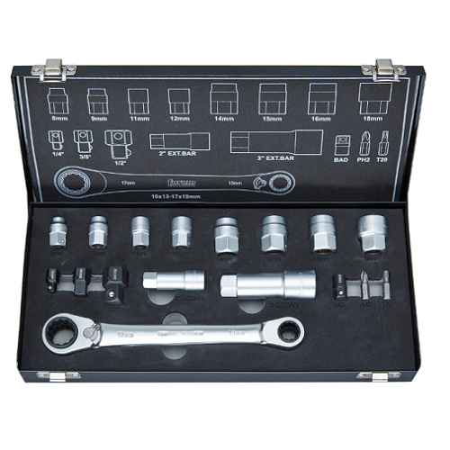 Bộ cờ lê tự động và đầu tuýp 17 chi tiết Forum D4240404600