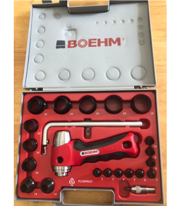Bộ đục lỗ gioăng 2-30 mm, 23 chi tiết Boehm JLB230PACC