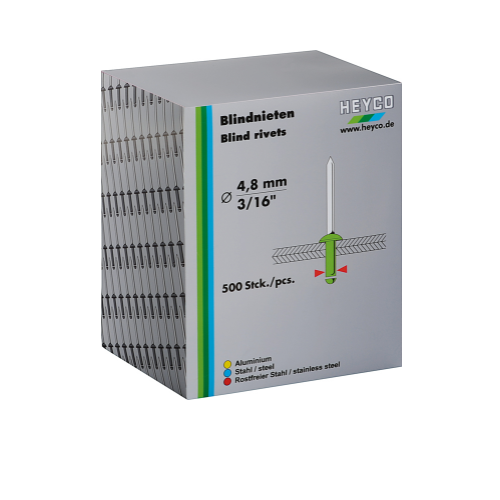 Hộp Rivet 500 pcs size 4.8mm Heyco 1262-48-2