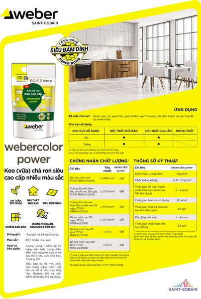 Keo chà ron weber PO-113 lvory