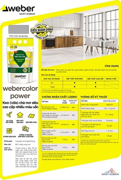 Keo chà ron weber PO-115 Granite