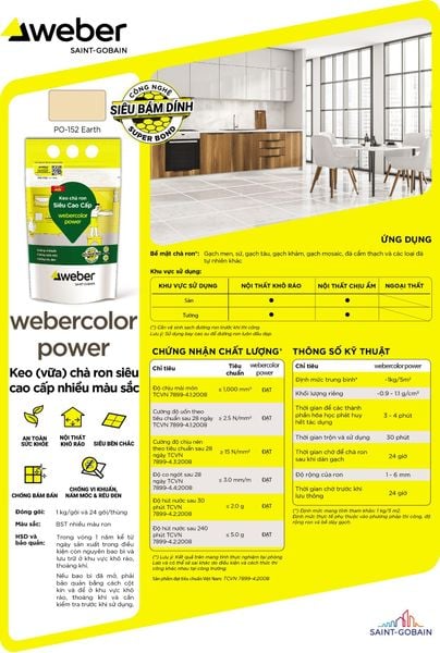 Keo chà ron weber PO-152 Earth