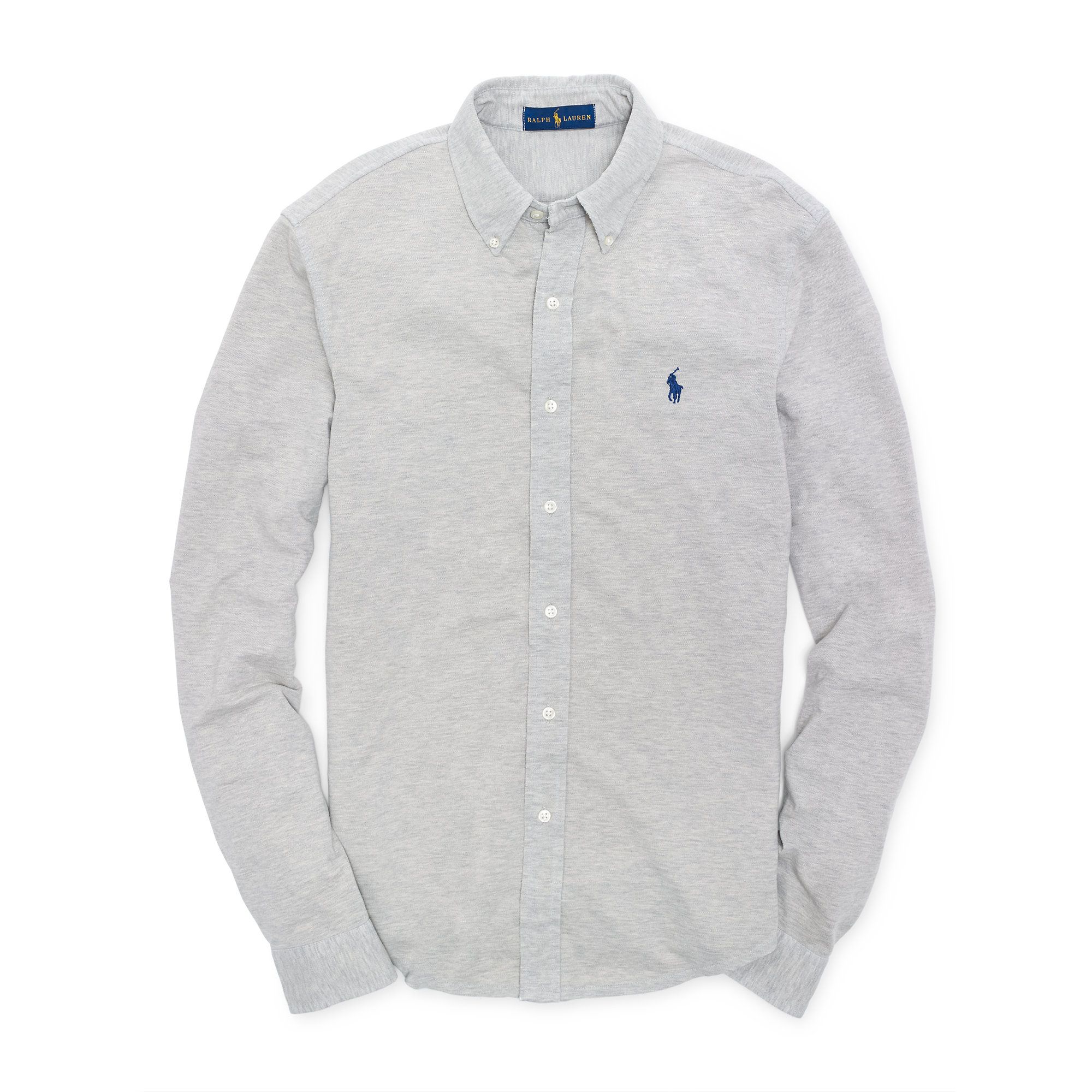 ralph lauren featherweight mesh shirt grey