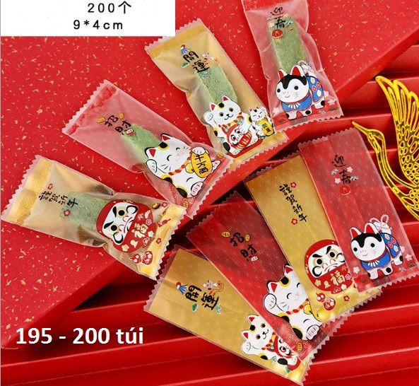 Túi đựng kẹo nougat Mèo may mắn (200 túi)