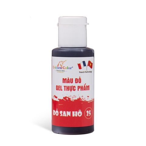 Màu gel đỏ san hô Unicorn Color 28g.