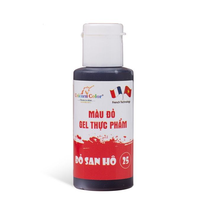 Màu gel đỏ san hô Unicorn Color 28g.