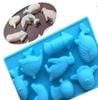 Khuôn thạch silicon 3D Cá Heo Mực Chim Cánh Cụt
