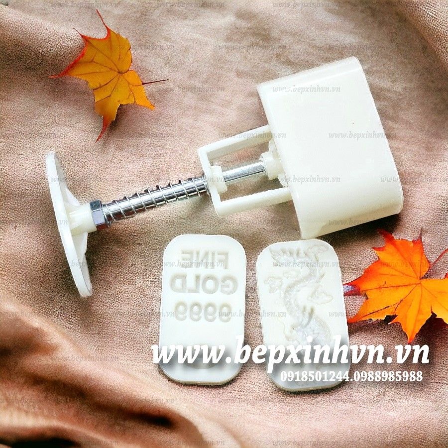 Khuôn trung thu lò xo 50g 2 mặt Thỏi Vàng, Rồng Vàng 9999