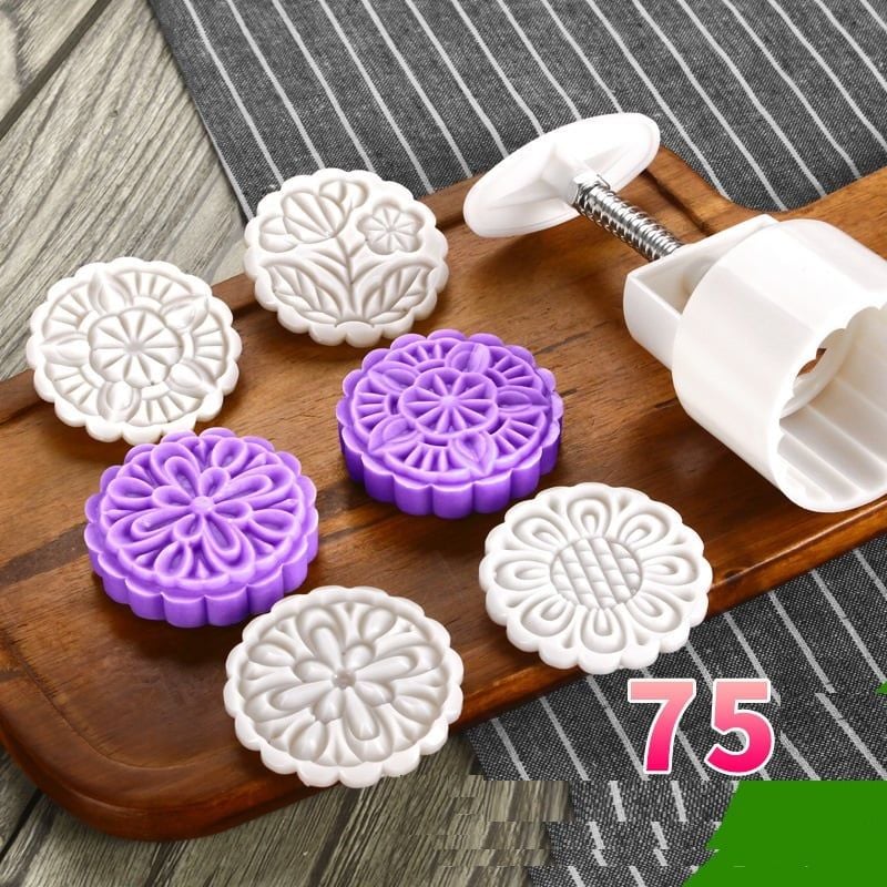 khuôn trung thu lò xo 75g 4 mặt tròn