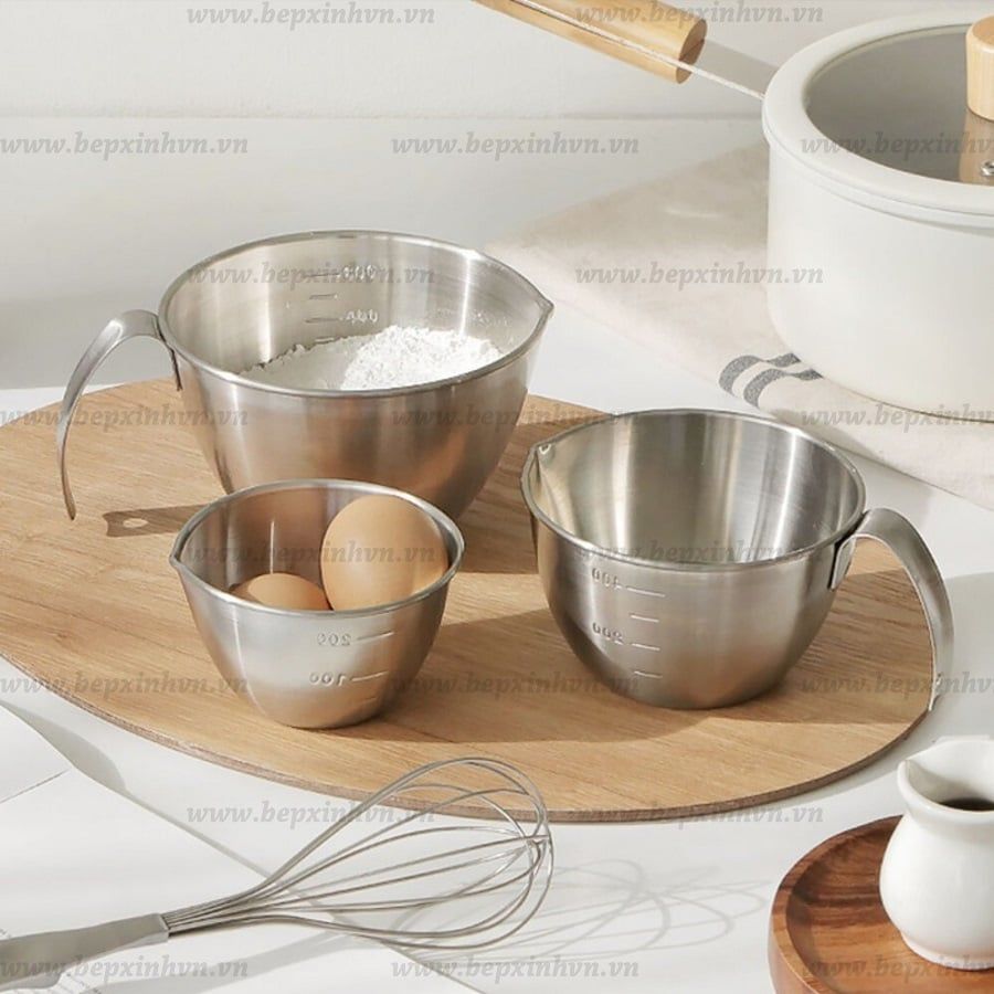 Âu trộn bột inox có quai Breadleaf