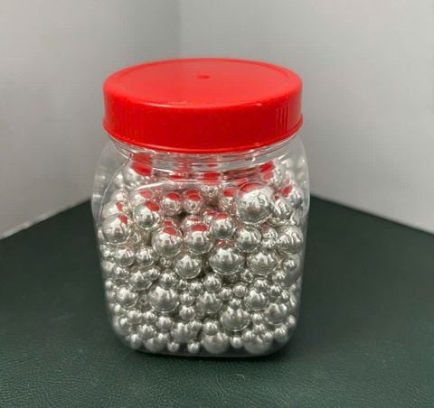 Bông đường bi Mix size nhũ bạc (130g)