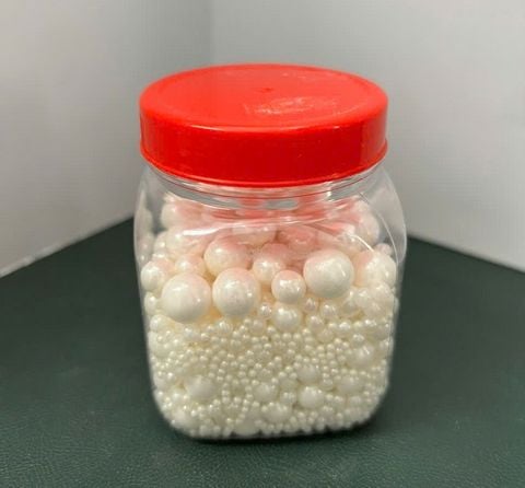 Bông đường bi Mix size trắng sữa (130g)