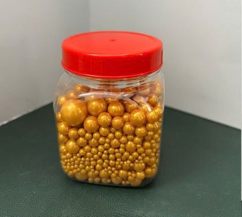 Bông đường bi Mix size vàng đồng (130g)