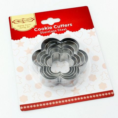 Bộ 5 khuôn nhấn cutter hình hoa mai inox (vĩ giấy)