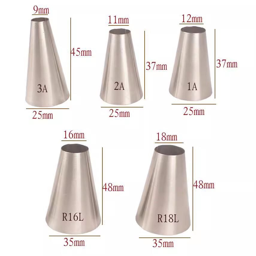 Bộ 5 đui bắt kem đầu tròn lớn