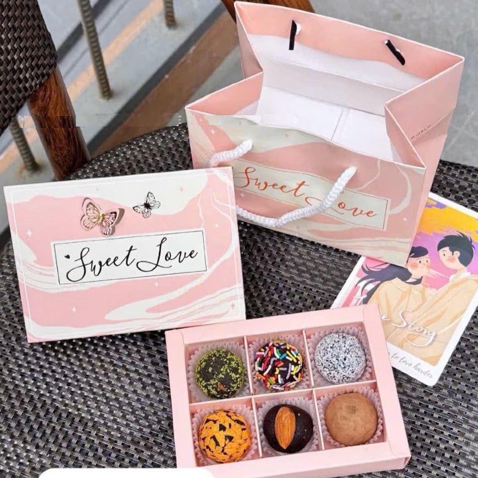 Bộ túi hộp socola 6 viên Butterfly