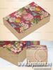 Bộ túi hộp trung thu giấy Kraft 6 bánh 50g vườn hoa