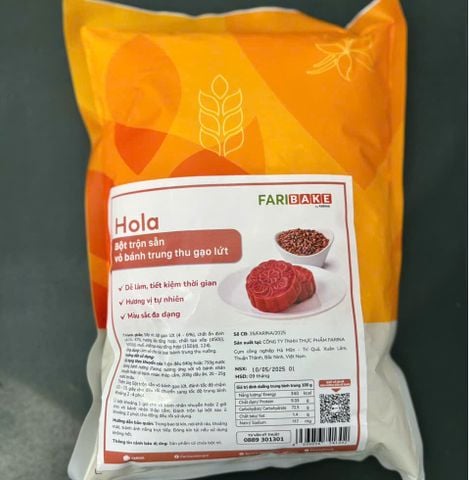 Bột trộn sẵn vỏ bánh trung thu gạo lứt Hola Farina 1kg