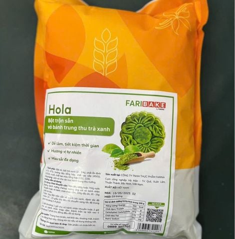Bột trộn sẵn vỏ bánh trung thu trà xanh Hola Farina 1kg