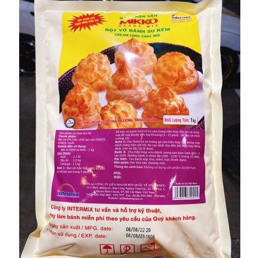Bột vỏ bánh su kem trộn sẵn Mikko 1kg.