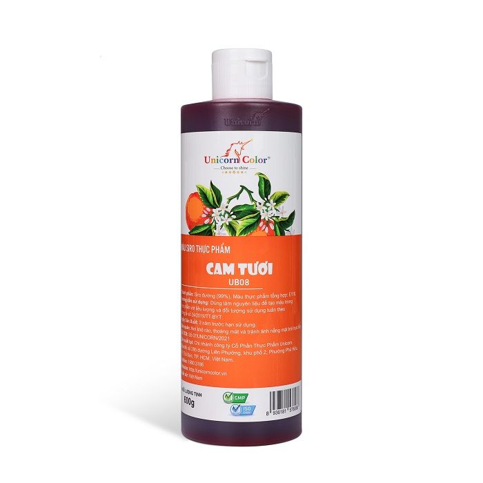 Màu siro thực phẩm cam tươi 600g.