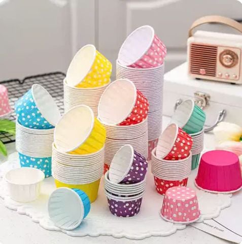 Cup xếp giấy cupcake chống dính (100 cup)