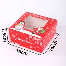 Hộp 4 cupcake Giáng Sinh Đỏ