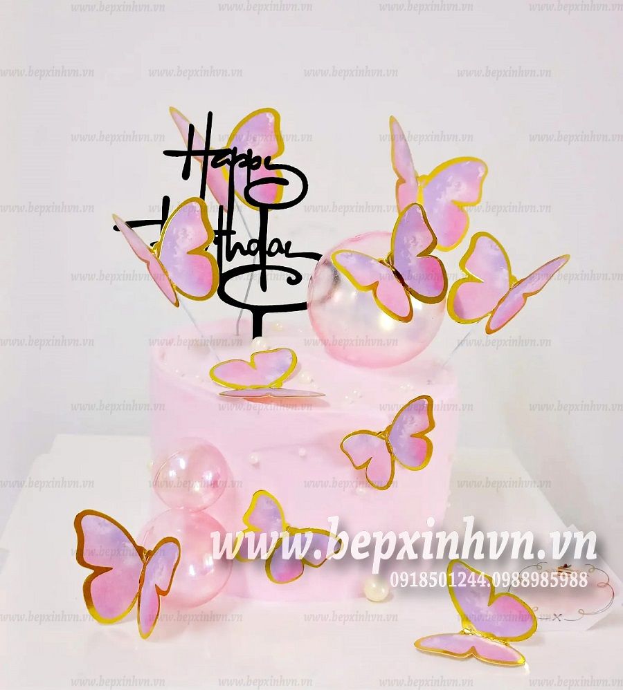 Ghim trang trí bướm viền vàng