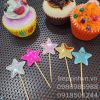 Ghim trang trí bánh kem ngôi sao màu nhũ (5 cây)