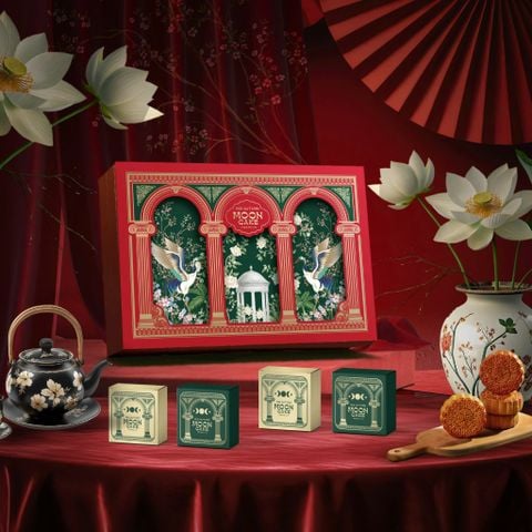 Bộ túi hộp trung thu 4 bánh trà 150g - 250g Minh Nguyệt