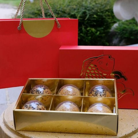 Bộ túi hộp trung thu 6 bánh 100g Nguyệt Ngư