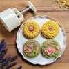 Khuôn trung thu lò xo 200g 4 mặt hoa hồng, hướng dương