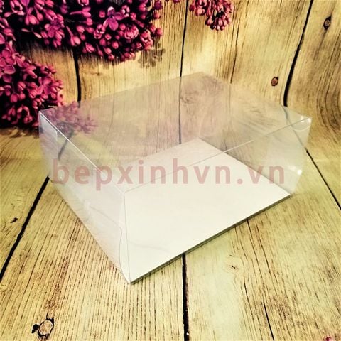 Hộp bánh kem nhựa trong hình chữ nhật 26 x 20 x 12cm