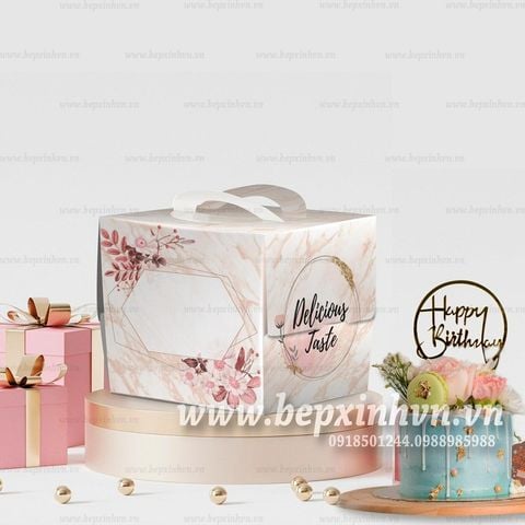 Hộp bánh kem kèm đế 25cm cao 17cm Thanh tú