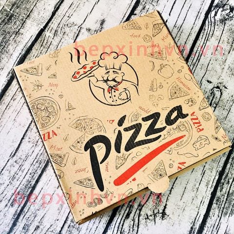 Hộp đựng bánh pizza đầu bếp giấy kraft 9