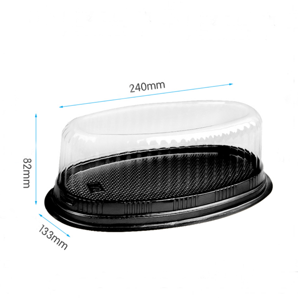 Hộp nhựa oval đế đen F70