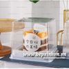 Hộp nhựa nắp trong đựng bánh kèm nĩa lõi vuông