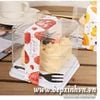 Hộp nhựa nắp trong đựng bánh kèm nĩa lõi vuông