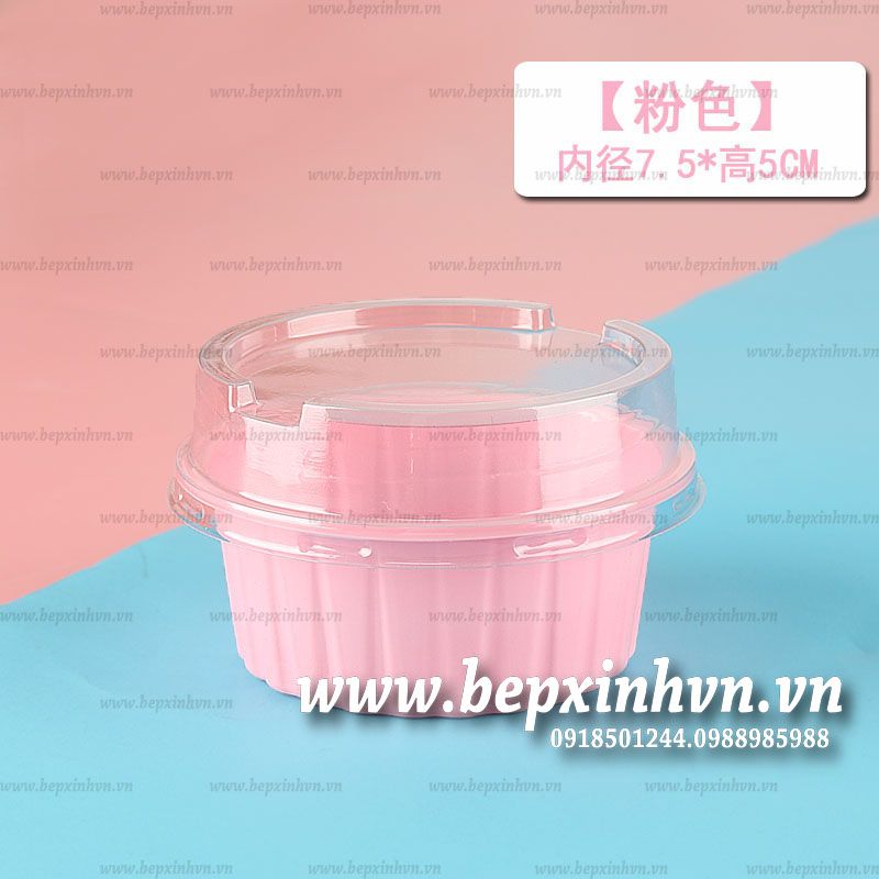 Hộp nhựa tròn nắp trong đế hồng W90