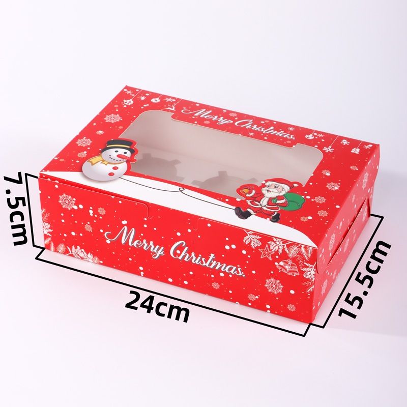 Hộp 6 cupcake Giáng Sinh Đỏ