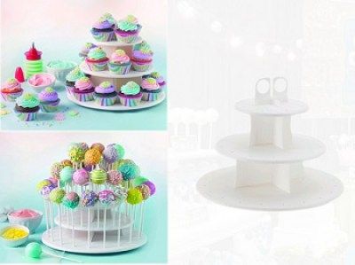 Kệ cakepop/cupcake nhựa 3 tầng