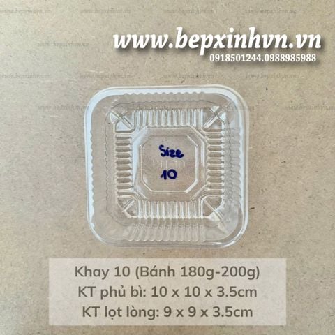 Khay trung thu 180g - 200g Trong (lốc 100) - khay số 10 VN