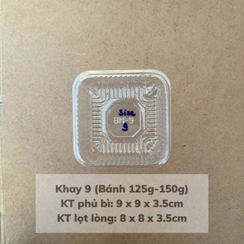 Khay trung thu 125g - 150g Trong (lốc 100) - khay số 9 VN